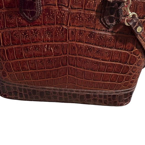 Brahmin Pecan Satchel Crossbody in Crocodile Embossed Leather Honors Collection - Picture 11 of 11